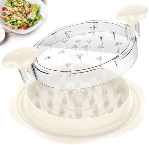 Chicken Shredder Tool Twist Large Meat Shredder with Brush&Fork, Beige