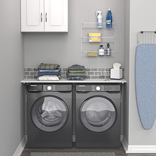 ClosetMaid 3-Tier Hanging Wall Mounted Metal Rack for Spices, Shelf Storage, Pantry Organization, Laundry, Kitchen, Bathroom, White, 8022 (Pack of 2)