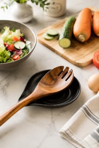 LAUCHUH Spoon Holder for Stove Top, Ceramic Spoon Rest for Kitchen Counter