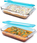 Libbey Baker’s Premium 2 Piece Glass Baking Dish Set, Stackable Casserole Dish with Lid Set, Baking Glassware for Casseroles, Lasagna, Brownies, Cakes