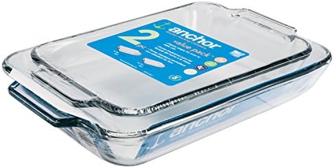 Anchor Hocking Glass Baking Dishes for Oven, 2 Piece Set (2 Qt & 3 Qt Glass Casserole Dishes)