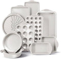 Country Kitchen Nonstick Stackable Bakeware Set - Heavy Duty, Durable, Easy Release Baking Set, Cream, 10 Pcs