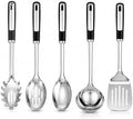 Stainless Steel Cooking Utensils Set with Ergonomic Handles.5-Piece