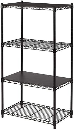 Amazon Basics 2-Shelf Stackable Storage, 13.3" D x 23.2" W x 22.2" H, Black