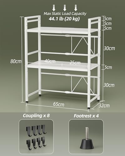 NETEL 3 Tier Expandable Microwave Stand countertop,Microwave Oven Rack