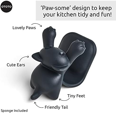 OTOTO Sponge Holder for Kitchen Sink - Comes With Dish Sponge - Dishwasher Safe Dish Organizer - Unique Kitchen Gadgets, White Elephant Gifts (Scrubby Gray)