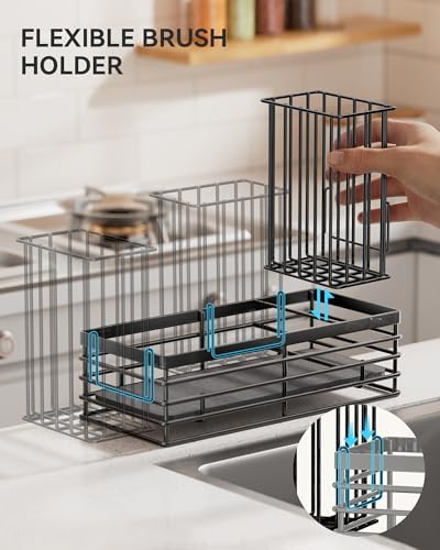 Yofidra Sponge Holder for Kitchen Sink, Sink Caddy with Stone Drying Mat