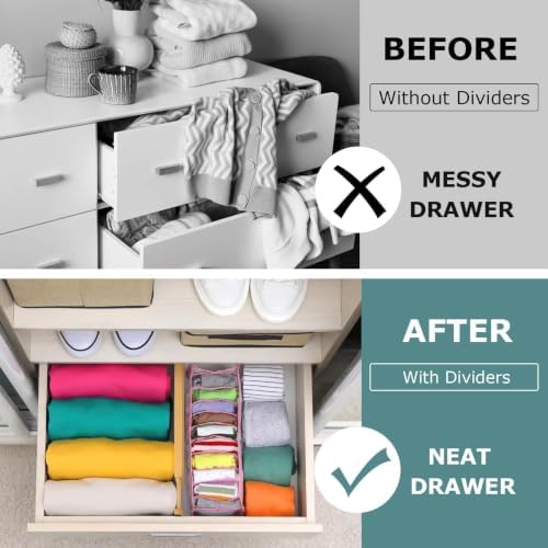 Lzerking Kitchen Drawer Dividers 4 Pack Adjustable Bamboo Drawer Organizer