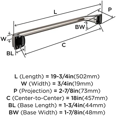 Amerock BH36033G10 | Brushed Nickel Towel Bar | 18 inch (457 mm) Center-to-Center Towel Rack | Revitalize | Bathroom Towel Holder | Bathroom Hardware | Bath Accessories