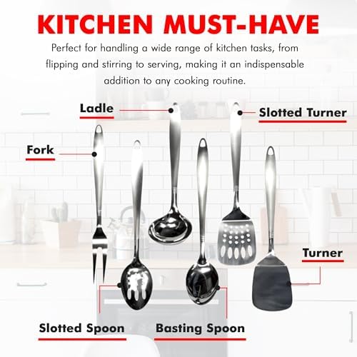 Chef Craft Select Kitchen Tool and Utensil Set, 6 Piece Set, Stainless Steel