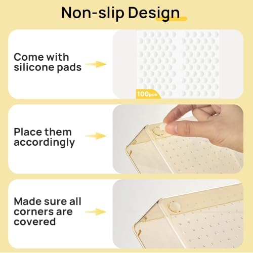 Vtopmart 25 Pack Plastic Drawer Organizers with Anti-slip Rubber Pads