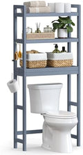 SONGMICS 3-Tier Bamboo Over The Toilet Storage, Adjustable Shelf, 66.9''H