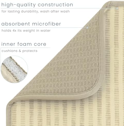 S&T INC. Dish Drying Mat, 16" x 18", Large, Distressed Lines