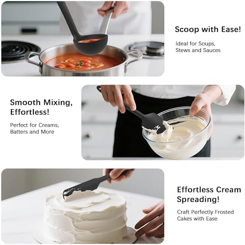 Coukre Silicone Kitchen Cooking Utensils Set, Heat Resistant, 14-Piece