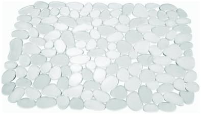 iDesign Pebblz Large Plastic Sink Grid, Non-Skid Dish Protector Mat for Kitchen, Bathroom, Basement, Garage, 11.75" x 15.75" - Clear