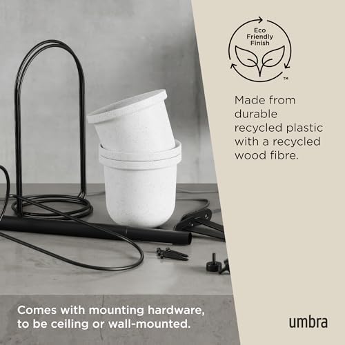 Umbra Triflora Hanging Planter, Indoor Herb Garden, Set of 3, White/Black