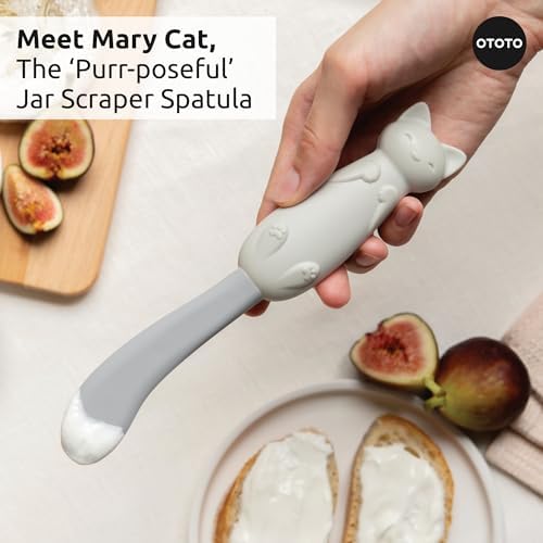 OTOTO Muscateers Bundle of Mary Cat, Katie, Kitty - Jar Scraper Spatula, Soup Ladle, Pizza Cutter - Cute Kitchen Accessories, Spooky Gothic Cat Gifts for Women, Kitchen Gifts, Halloween Gifts