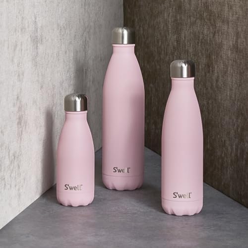 S'well Stainless Steel Water Bottle - 9 Fl Oz - Pink Topaz - Triple-Layered Vacuum-Insulated Containers Keeps Drinks Cold for 27 Hours and Hot for 12 - with No Condensation - BPA Free Water Bottle