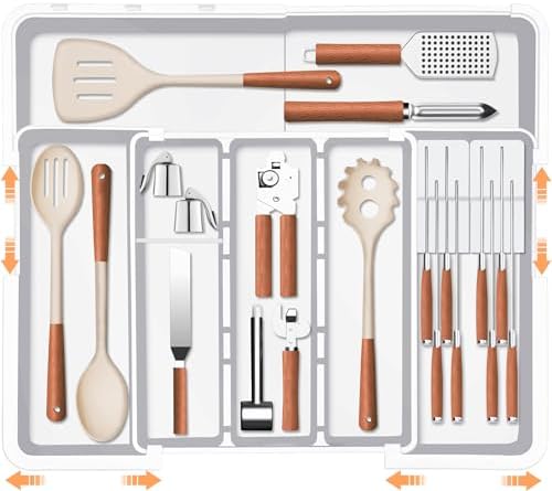 Homecor Kitchen Drawer Organizer Large Expandable Utensil Organizer