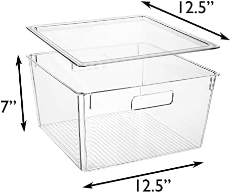 ClearSpace Plastic Storage Bins with Lids, Pantry Organizer, XL, 4 Pack