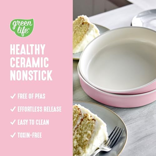 GreenLife 6 Piece Ceramic Nonstick Oven Bakeware Set, Pink