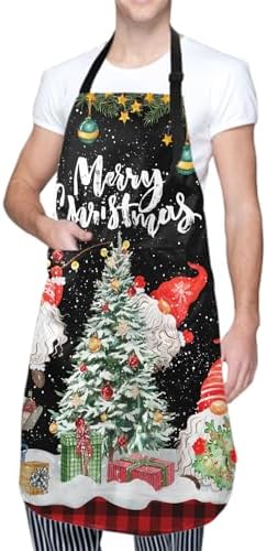 Giwawa Apron Unisex Resistant 33 x 28 inches with 2 Pockets Cooking Kitchen Aprons Suitable for BBQ Grill Drawing Haircut