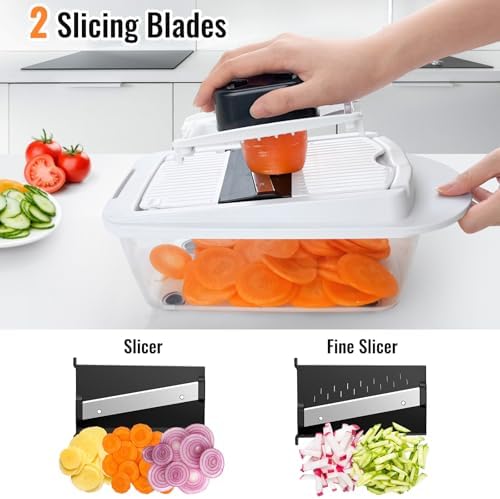 8-Blade Cook Tool & Gadget Sets, Egg Slicer Chopper Grater Set, White