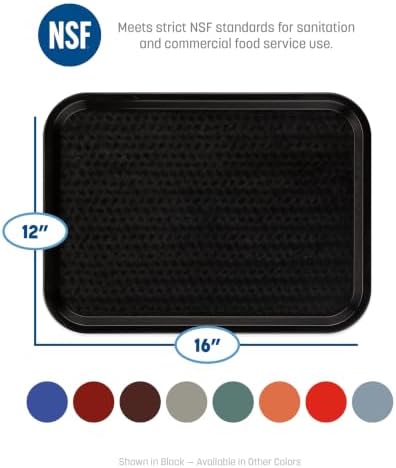 Carlisle FoodService Products CT121624 Café Standard Cafeteria / Fast Food Tray, 12" x 16", Orange