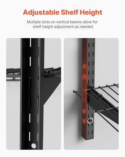 VEVOR 3-Tier Heavy Duty Wall Garage Shelving, 1 x 3 ft Steel Wall Mounted Shelving Unit, 11 x 36 Inch Per Shelf Floating Storage Metal Rack for Garage with 450 lbs Total Weight Capacity, Black