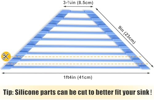 Tomorotec Triangle Roll Up Dish Drying Rack with Silicone Coating, Blue