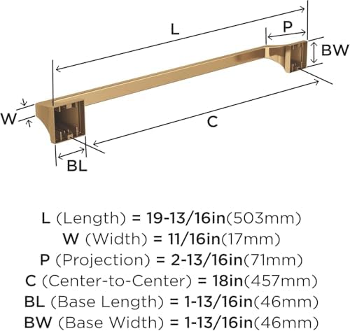 Amerock Mulholland 18" Champagne Bronze Towel Bar