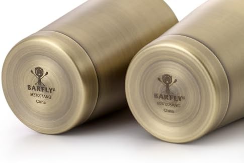 Barfly Cocktail Shaker Tin Set (18 oz and 28 oz), Antique Gold