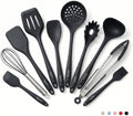 Vayvnt Kitchen Utensils Set, 10PCS Silicone Utensils Set for Cooking, Black