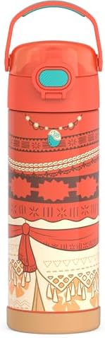 THERMOS FUNTAINER Water Bottle with Spout, 16oz, Princess Moana