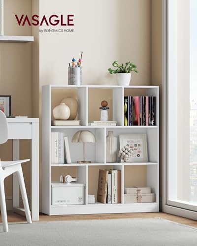 VASAGLE Bookshelf, 8 Cubes Storage Organizer, 35.4 x 9.5 x 39.4 Inches