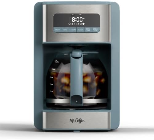 Mr. Coffee® 12 Cup Coffee Maker, Coffee Maker with Decaf Brew and Iced Coffee Brew Settings, Small Batch Setting for 1 to 4 Cups, Reflection