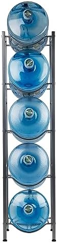Mind Reader 5 Gallon Water Jug Stand, Water Bottle Holder, Water Cooler Stand, Rack, Metal, 13.5"L x 13.5"W x 54"H, Silver