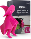 OTOTO Agatha Spoon Holder - Goth Cute Spoon Rest for Stove Top, Gothic, Spooky Cooking Gifts, Witchy Gifts, Cool Kitchen Gadgets, Halloween Gifts (Pink)