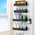 HuggieGems Magnetic Water Bottle Holder for Fridge Black, 4 Pack