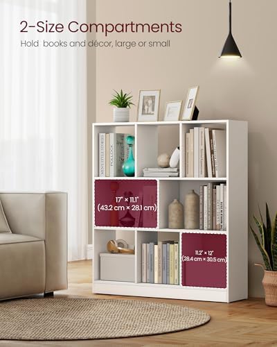 VASAGLE Bookshelf, 8 Cubes Storage Organizer, 35.4 x 9.5 x 39.4 Inches