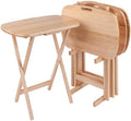 Winsome Lucca Set of 4 Foldable Snack Tables with Storage Rack