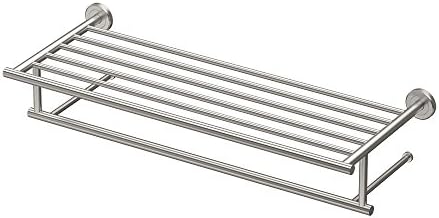 Gatco 4297 Latitude II 25.75-Inch Towel Rack with Bar, Wall Mounted Bathroom Towel Rack, Satin Nickel