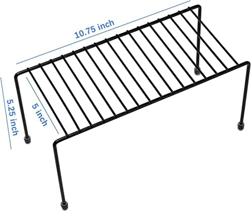 SIBAO Kitchen Shelves, Cabinet Organization Mini Storage Shelf, Storage Rack Organizer for Kitchen, Fridge, Cabinet, Bathroom (Black 4)