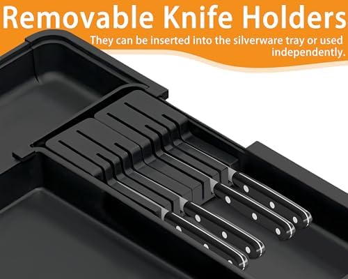 Large Utensil Drawer Organizer for Kitchen, Expandable Silverware Organizer