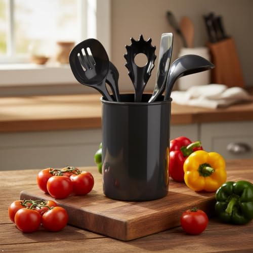 Calypso Basics by Reston Lloyd 6PC Melamine Utensil Holder Set, Rust-Free