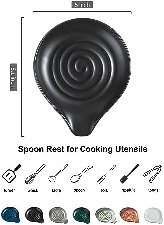 LAUCHUH Spoon Holder for Stove Top, Ceramic Spoon Rest for Kitchen Counter