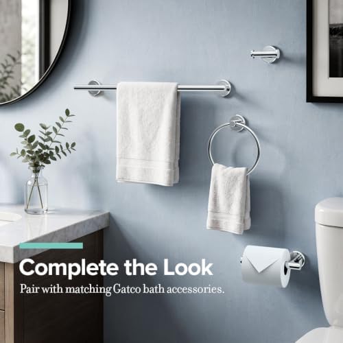 Gatco 4241 Latitude II 18-Inch Towel Bar, Wall Mounted Bathroom Towel Holder, Chrome