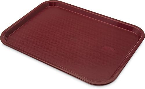Carlisle FoodService Products Café Cafeteria Tray, Fast Food Tray for Restaurant or Commercial Use, 12" x 16", 24 Count, Burgundy