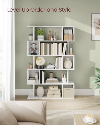 VASAGLE 5-Tier Bookcase, Open Storage, 35.4 x 9.4 x 62.6 Inches