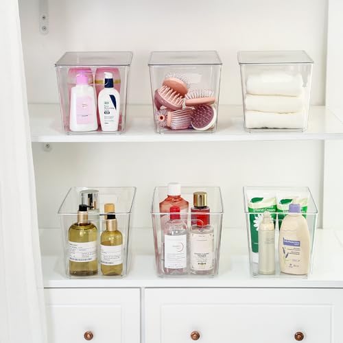 Vtopmart 8 Pack Clear Stackable Storage Bins with Lids and Handles, XLarge